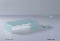 Đơn giản Rectangle Glass Bàn, White Bent Glass End Bàn Đồ nội thất