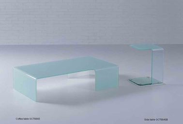 Đơn giản Rectangle uốn thủy tinh pha cà phê Bàn Trong Nhà nội thất