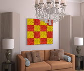 PU 3D trang trí Wall Panel Red / Yellow Rose 600mm * 600mm